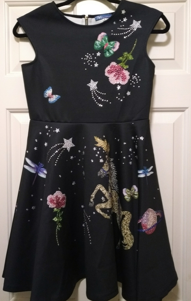 Magical Jewel Studded Universe & Unicorn Dress